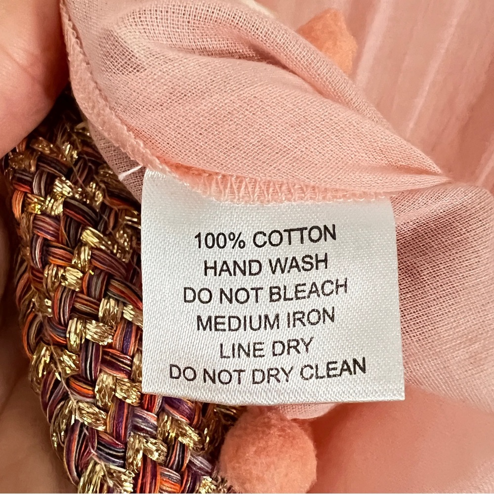 Shiraleah Pink Flutter Sleeve Pom Trim Swim Coverup One Size Boho Beach - Picture 14 of 16